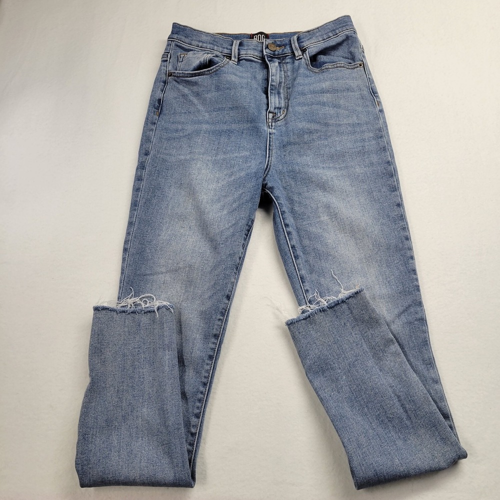 BDG Urban Outfitters Twig Super High-Rise Skinny Jeans Blue Raw Hem Size 29